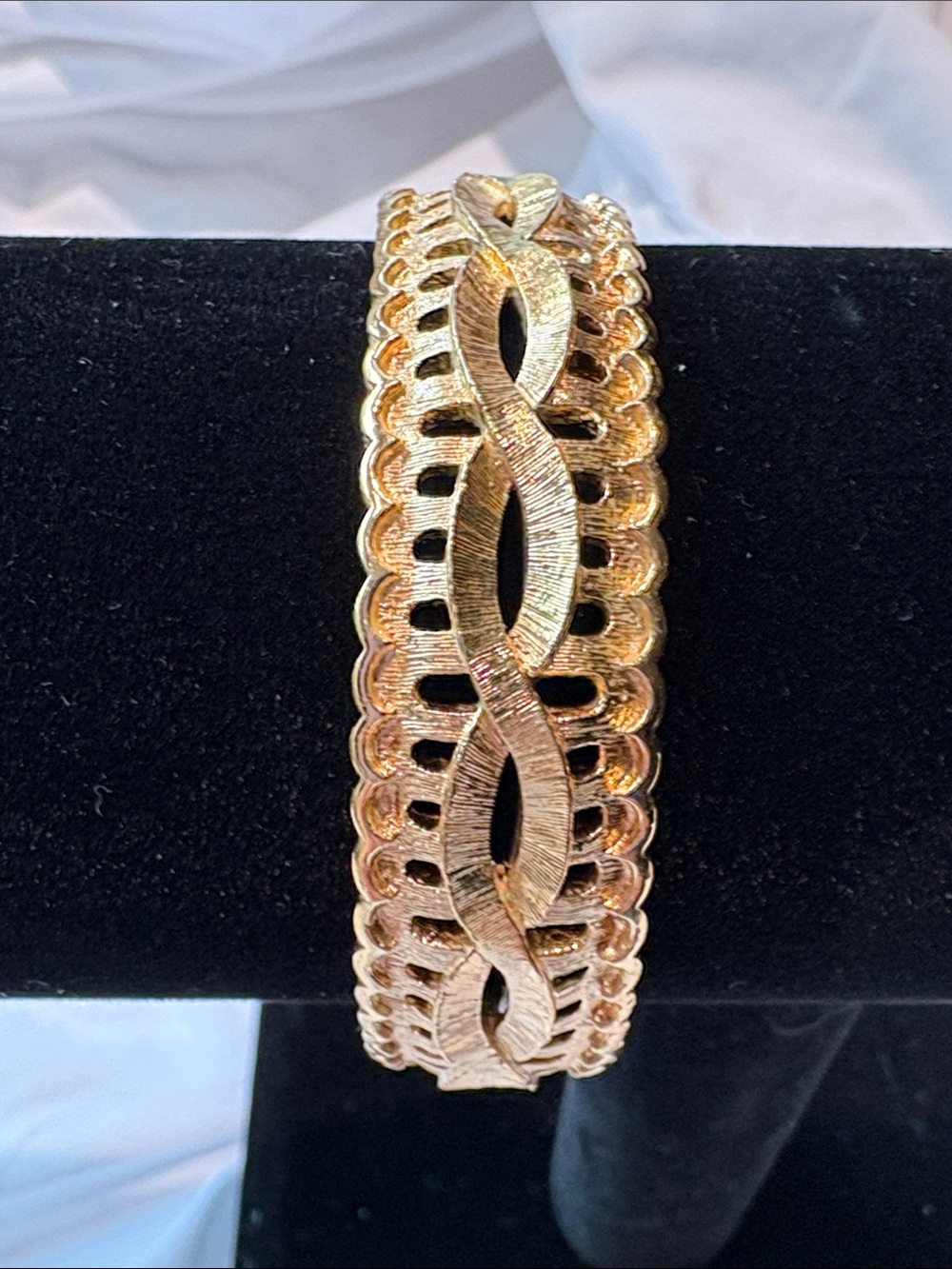 Monet Gold-Tone Woven Infinity Design Bangle Bracelet